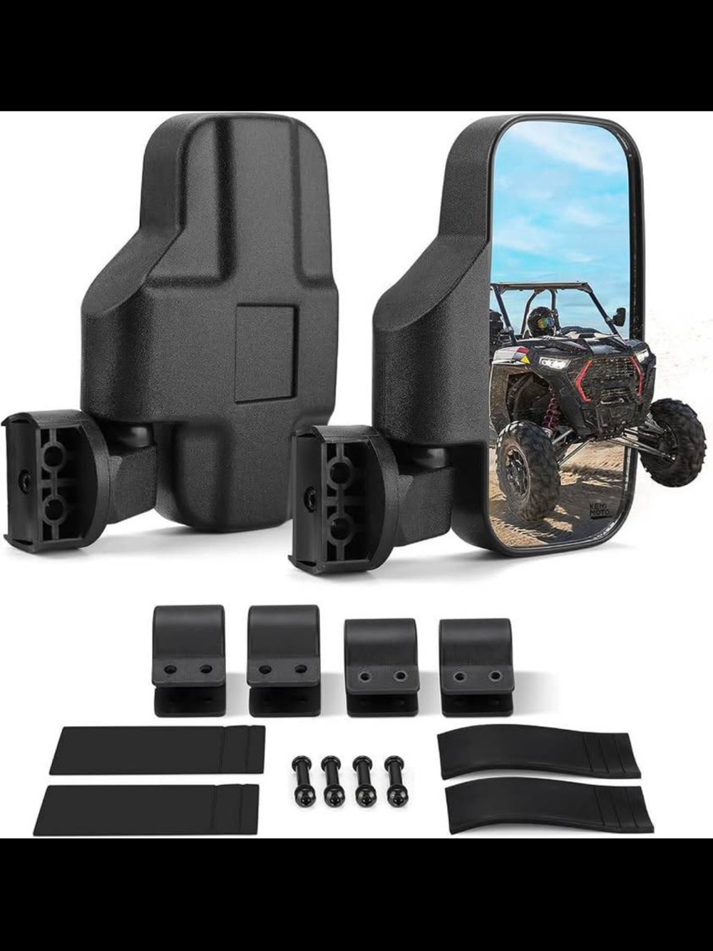 Universal Black Side Mirrors for Off-Road UTV/ATV
